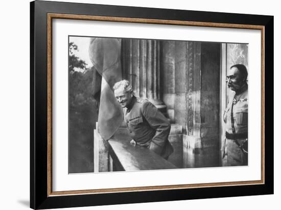 General Pershing on the Balcony of the Hotel Crillon, Paris, First World War, 1917-null-Framed Giclee Print