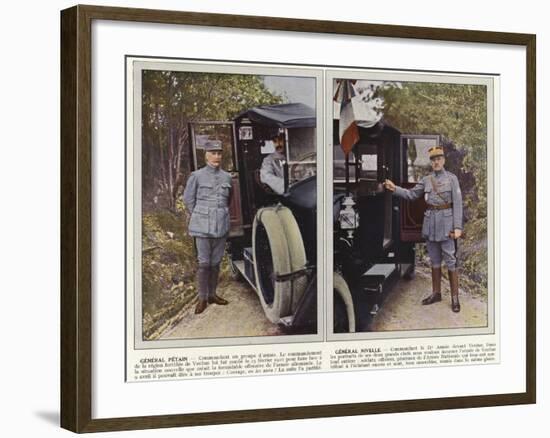 General Petain, General Nivelle-Jules Gervais-Courtellemont-Framed Photographic Print