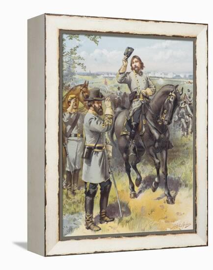 General Pickett Taking the Order to Charge from General Longstreet, Battle of Gettysburg, 3rd…-Henry Alexander Ogden-Framed Premier Image Canvas