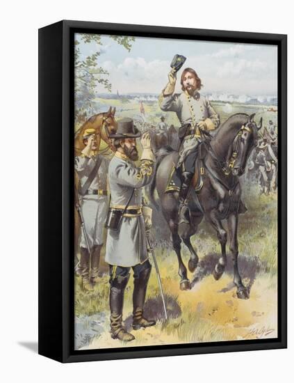 General Pickett Taking the Order to Charge from General Longstreet, Battle of Gettysburg, 3rd…-Henry Alexander Ogden-Framed Premier Image Canvas