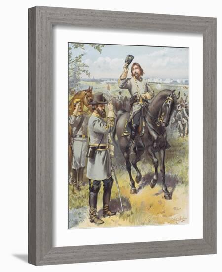 General Pickett Taking the Order to Charge from General Longstreet, Battle of Gettysburg, 3rd…-Henry Alexander Ogden-Framed Giclee Print