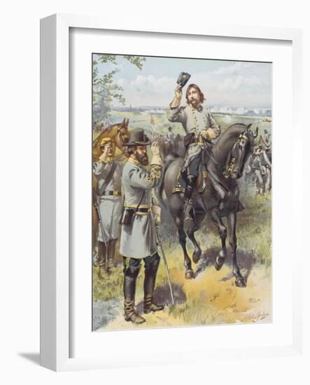 General Pickett Taking the Order to Charge from General Longstreet, Battle of Gettysburg, 3rd…-Henry Alexander Ogden-Framed Giclee Print