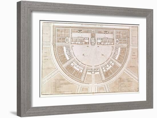 General Plan of the Salt Works in the "Ideal City" of Chaux-Claude Nicolas Ledoux-Framed Giclee Print