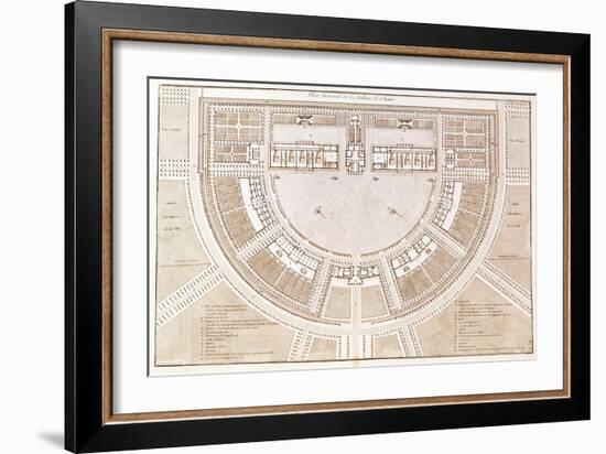 General Plan of the Salt Works in the "Ideal City" of Chaux-Claude Nicolas Ledoux-Framed Giclee Print