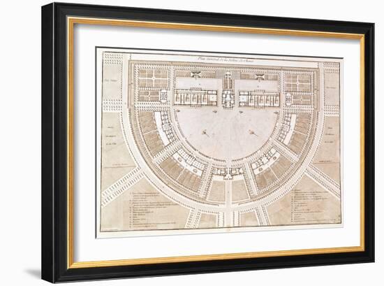 General Plan of the Salt Works in the "Ideal City" of Chaux-Claude Nicolas Ledoux-Framed Giclee Print