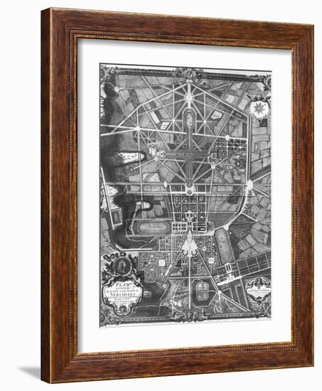 General Plan of the Town and Chateau of Versailles, with Its Gardens, Forests and Fountains-Pierre Lepautre-Framed Giclee Print