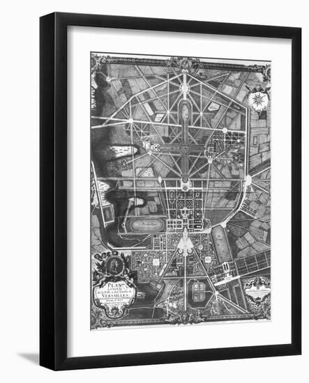 General Plan of the Town and Chateau of Versailles, with Its Gardens, Forests and Fountains-Pierre Lepautre-Framed Giclee Print