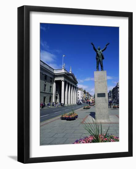 General Post Office and Jim Larkin Statue, O'Connell Street, Dublin, Eire (Rpublic of Ireland)-Neale Clarke-Framed Photographic Print