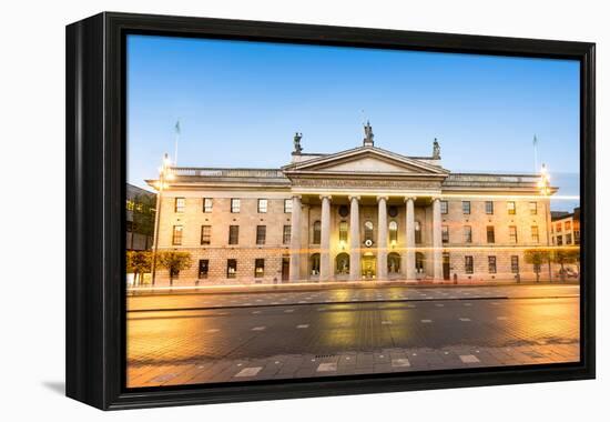 General Post Office Building at Dusk, Dublin, County Dublin, Republic of Ireland, Europe-Chris Hepburn-Framed Premier Image Canvas