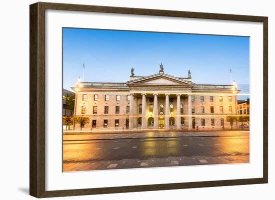 General Post Office Building at Dusk, Dublin, County Dublin, Republic of Ireland, Europe-Chris Hepburn-Framed Photographic Print