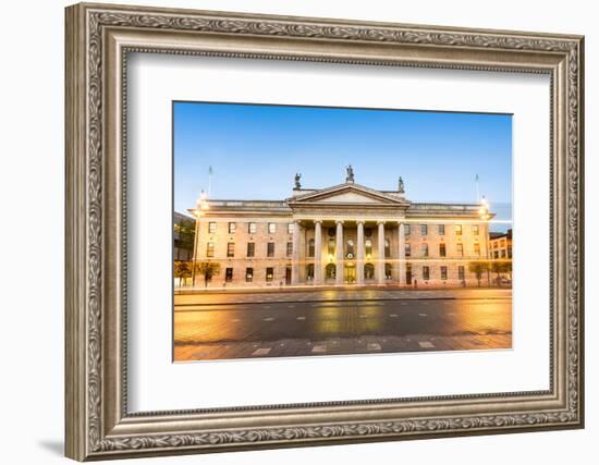 General Post Office Building at Dusk, Dublin, County Dublin, Republic of Ireland, Europe-Chris Hepburn-Framed Photographic Print