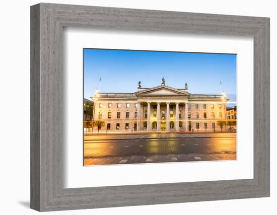 General Post Office Building at Dusk, Dublin, County Dublin, Republic of Ireland, Europe-Chris Hepburn-Framed Photographic Print