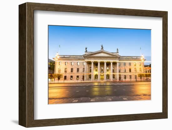 General Post Office Building at Dusk, Dublin, County Dublin, Republic of Ireland, Europe-Chris Hepburn-Framed Photographic Print