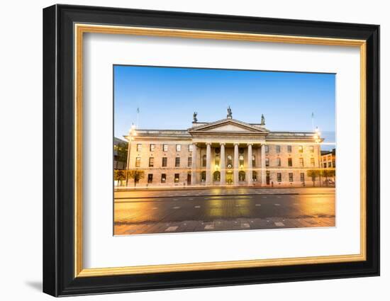 General Post Office Building at Dusk, Dublin, County Dublin, Republic of Ireland, Europe-Chris Hepburn-Framed Photographic Print