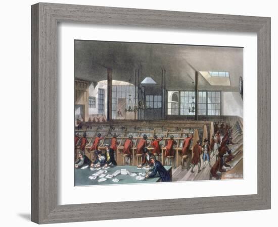 General Post Office, Lombard Street, London, 1808-Thomas Rowlandson-Framed Giclee Print