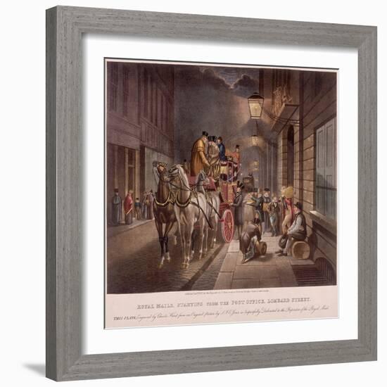 General Post Office, Lombard Street, London, 1827-Charles Hunt-Framed Giclee Print