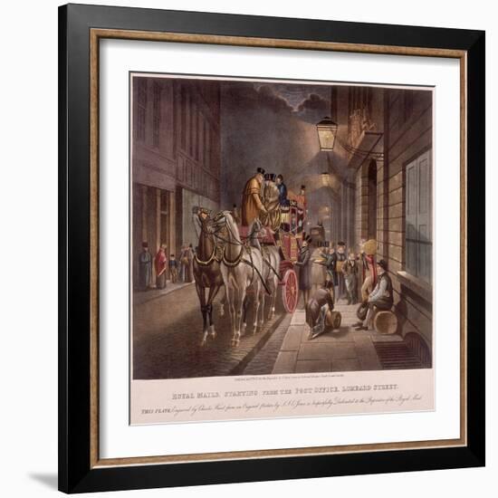 General Post Office, Lombard Street, London, 1827-Charles Hunt-Framed Giclee Print