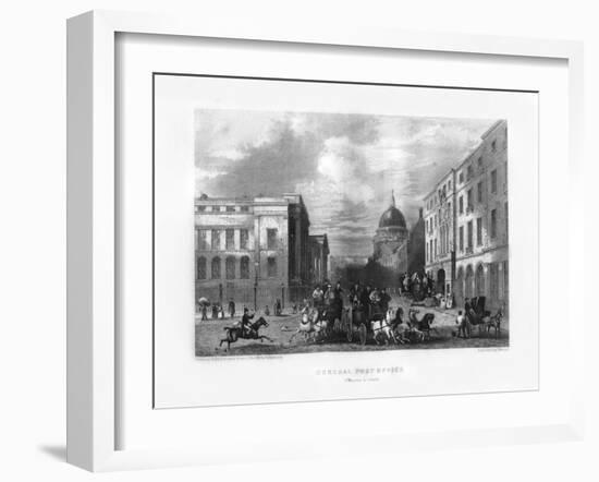 General Post Office, London, 19th Century-J Woods-Framed Giclee Print