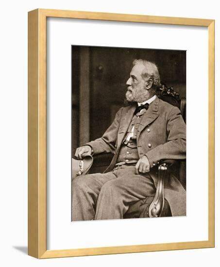 General Robert E. Lee Sitting in His House in Richmond, 1865-Mathew Brady-Framed Giclee Print