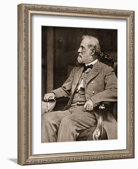 General Robert E. Lee Sitting in His House in Richmond, 1865-Mathew Brady-Framed Giclee Print