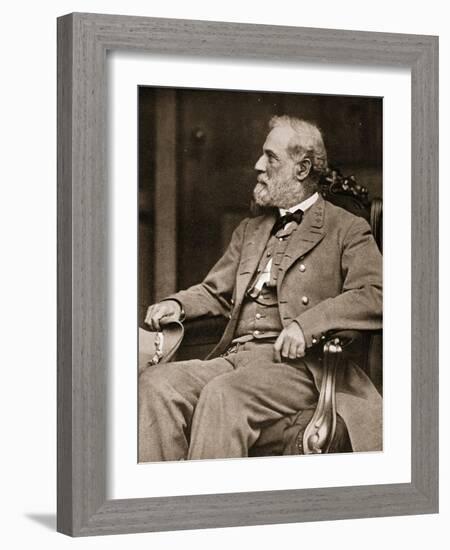 General Robert E. Lee Sitting in His House in Richmond, 1865-Mathew Brady-Framed Giclee Print