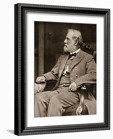 General Robert E. Lee Sitting in His House in Richmond, 1865-Mathew Brady-Framed Giclee Print