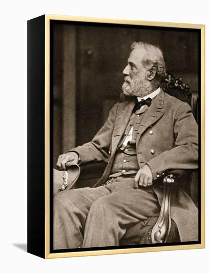 General Robert E. Lee Sitting in His House in Richmond, 1865-Mathew Brady-Framed Premier Image Canvas