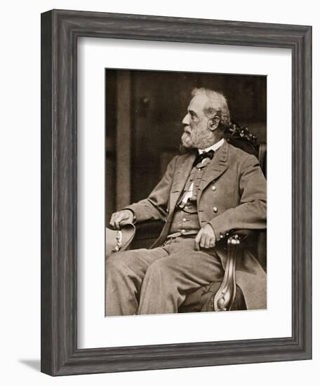 General Robert E. Lee Sitting in His House in Richmond, 1865-Mathew Brady-Framed Giclee Print