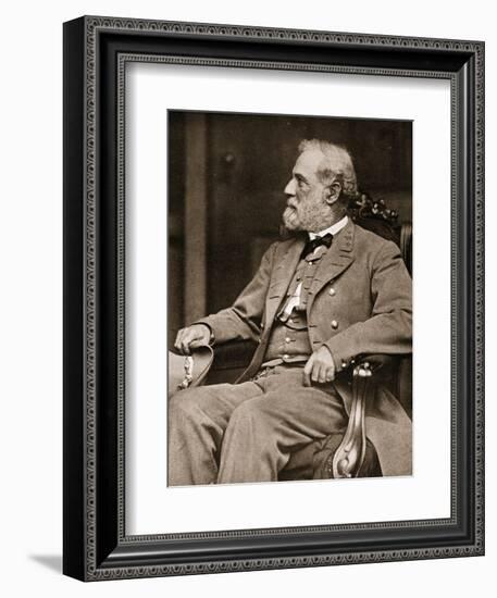 General Robert E. Lee Sitting in His House in Richmond, 1865-Mathew Brady-Framed Giclee Print