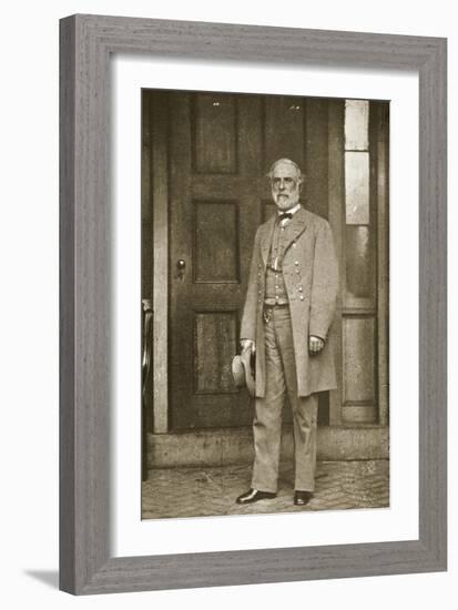 General Robert E. Lee Standing Outside His House in Richmond, April 1865-Mathew Brady-Framed Giclee Print