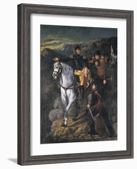 General San Martin after Crossing the Andes-Martin Boneo-Framed Art Print