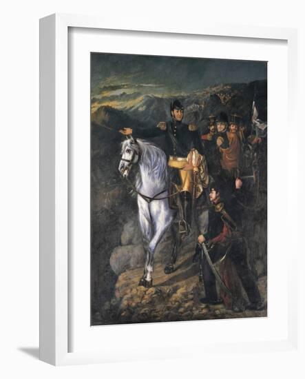 General San Martin after Crossing the Andes-Martin Boneo-Framed Art Print