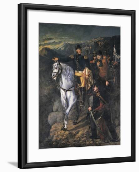 General San Martin after Crossing the Andes-Martin Boneo-Framed Art Print