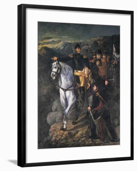 General San Martin after Crossing the Andes-Martin Boneo-Framed Art Print