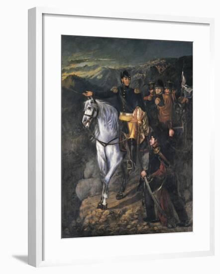 General San Martin after Crossing the Andes-Martin Boneo-Framed Art Print