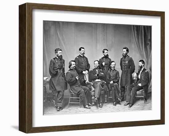 General Sherman and Staff, Civil War-Lantern Press-Framed Art Print