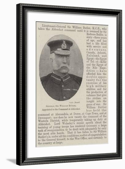 General Sir William Butler, Appointed to the Command at Aldershot-null-Framed Giclee Print