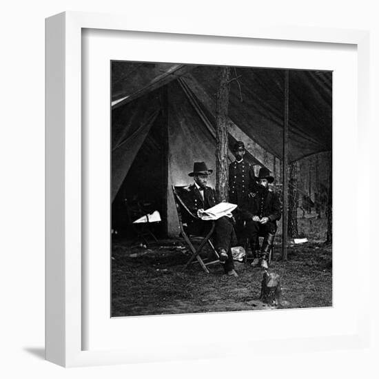 General U.S. Grant in Camp, Civil War-Lantern Press-Framed Art Print