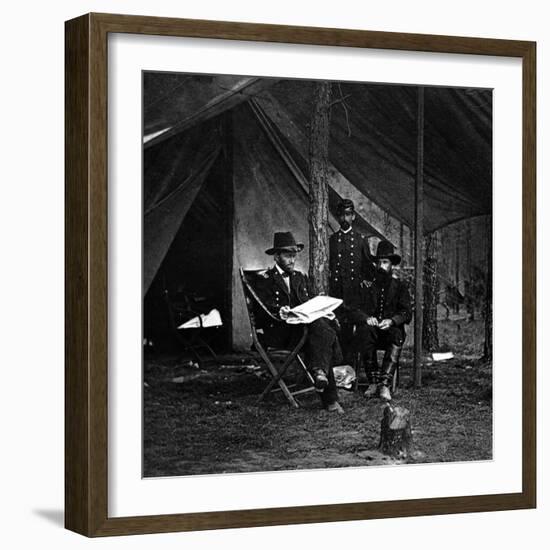 General U.S. Grant in Camp, Civil War-Lantern Press-Framed Art Print