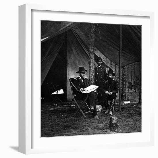 General U.S. Grant in Camp, Civil War-Lantern Press-Framed Art Print