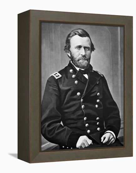 General U.S. Grant Portrait, Civil War-Lantern Press-Framed Stretched Canvas