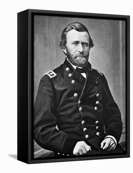 General U.S. Grant Portrait, Civil War-Lantern Press-Framed Stretched Canvas