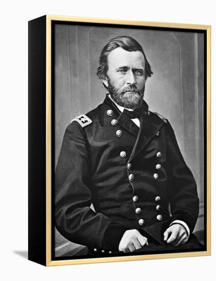 General U.S. Grant Portrait, Civil War-Lantern Press-Framed Stretched Canvas