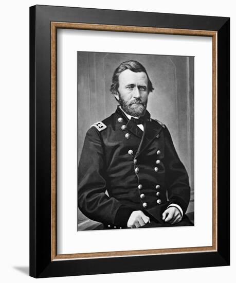 General U.S. Grant Portrait, Civil War-Lantern Press-Framed Premium Giclee Print