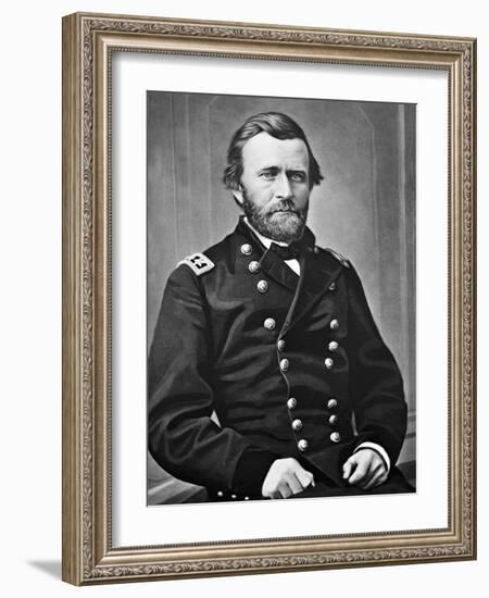 General U.S. Grant Portrait, Civil War-Lantern Press-Framed Art Print