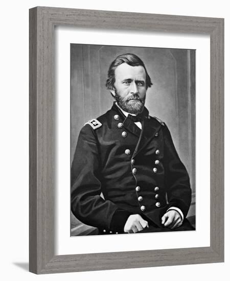 General U.S. Grant Portrait, Civil War-Lantern Press-Framed Art Print