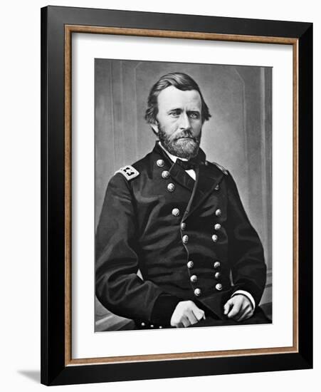 General U.S. Grant Portrait, Civil War-Lantern Press-Framed Art Print