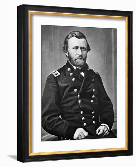 General U.S. Grant Portrait, Civil War-Lantern Press-Framed Art Print