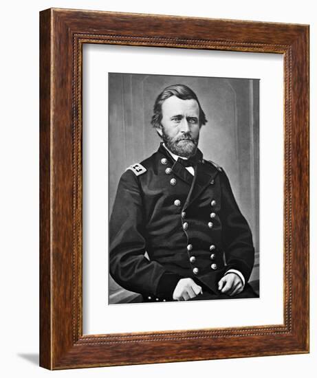 General U.S. Grant Portrait, Civil War-Lantern Press-Framed Art Print