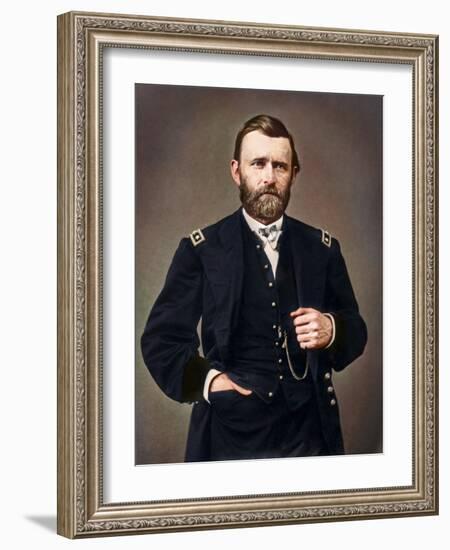 General Ulysses S. Grant Amid His Service During the American Civil War-Stocktrek Images-Framed Photographic Print